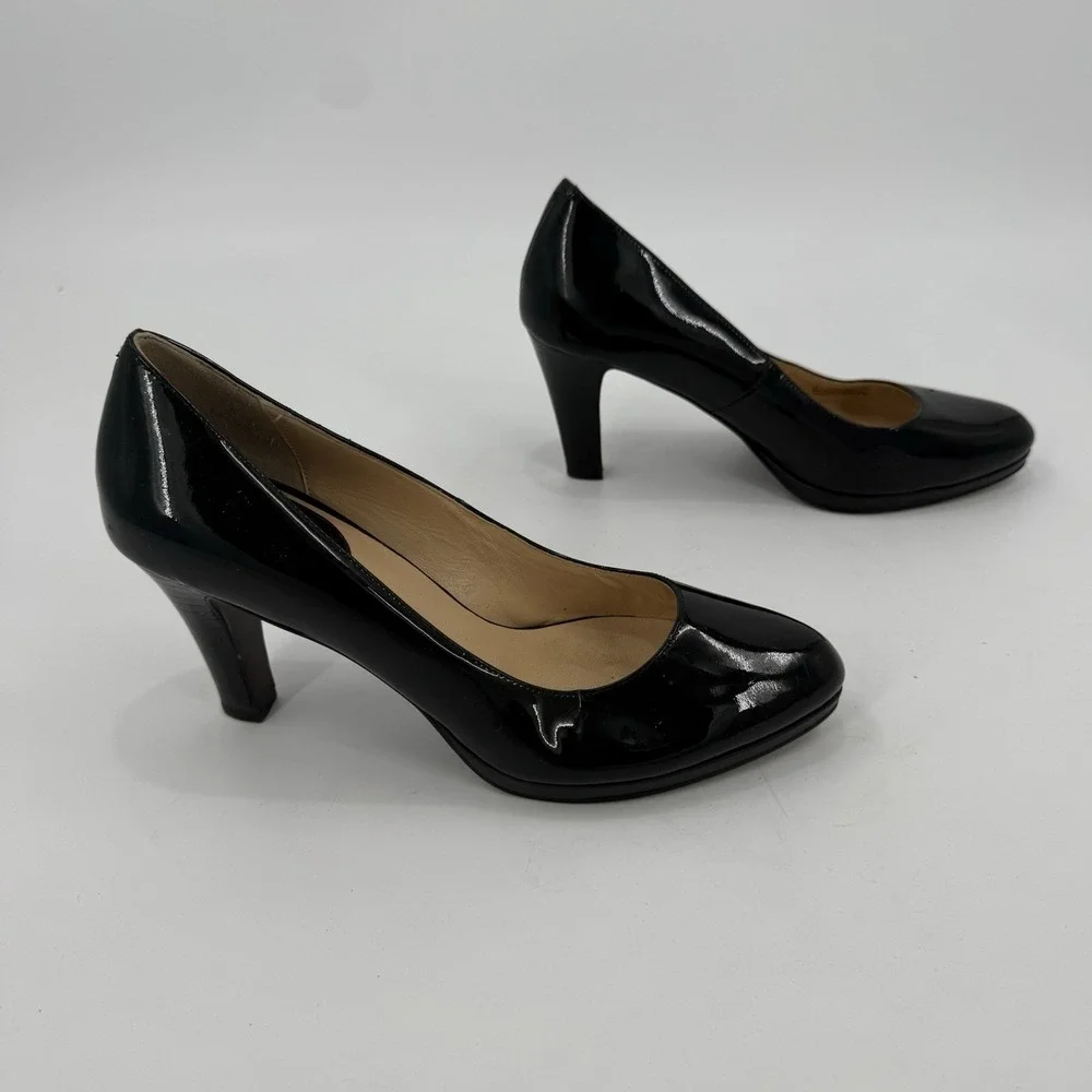 Cole Haan Women's 8B Black Patent Leather Platform Pumps Heels